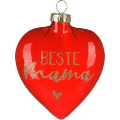 Depot Bijoux De Sapin En Verre Coeur Maman