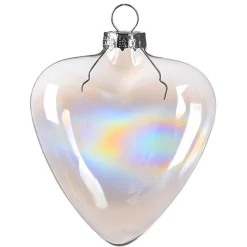 Depot Bijoux De Sapin En Verre Coeur Holo
