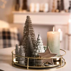 Depot Bougie Pilier Metallic Granulat