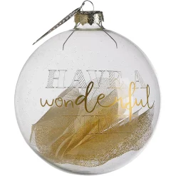 Depot Boule De Noël En Verre Filled Leaves