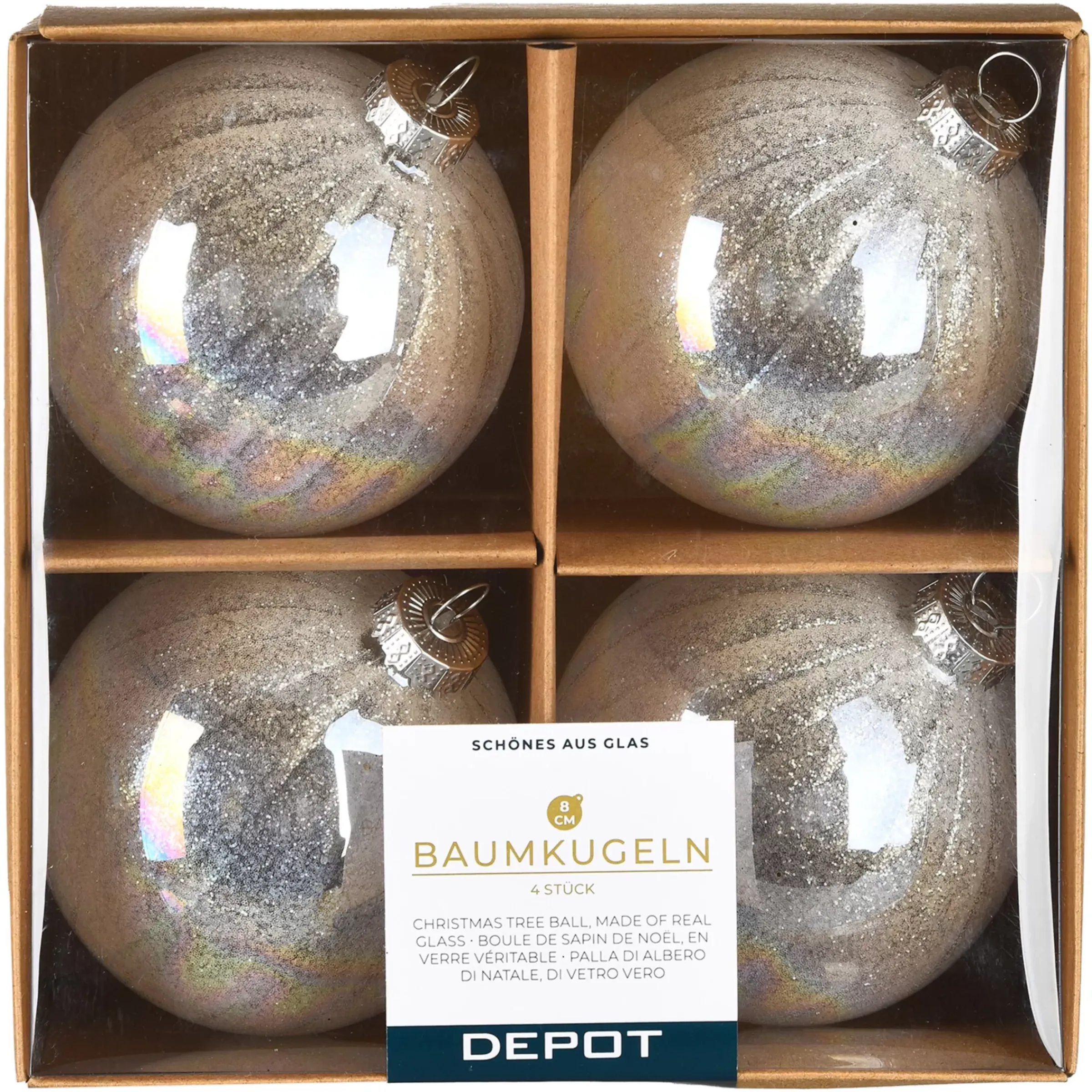 Depot Boule De Noël En Verre Holo Glimmer