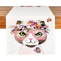 Depot Chemin De Table Chat A Fleurs Best