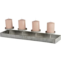 Depot Deko-Tablett Zinc Mit 4 Tullen