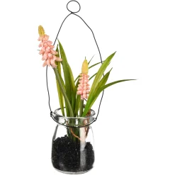 Depot Fleur Artificielle Jacinthe Dans Vase En Verre