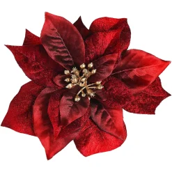 Depot Fleur Artificielle Poinsettia Sur Clip