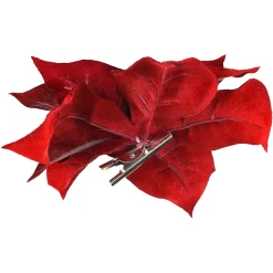 Depot Fleur Artificielle Poinsettia Sur Clip