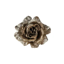 Depot Fleur Artificielle Scintillante Rose Sur Clip