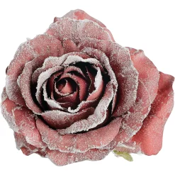 Depot Fleur Artificielle Scintillante Rose Sur Clip