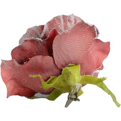 Depot Fleur Artificielle Scintillante Rose Sur Clip
