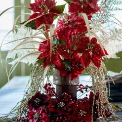 Depot Fleur De Tige Artificielle Poinsettia