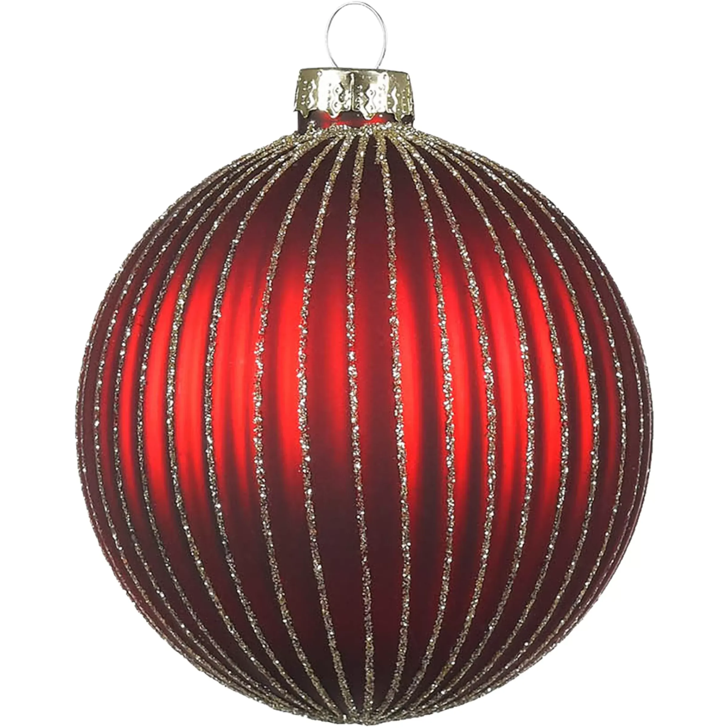Depot Glas-Weihnachtskugel Glitterstripe