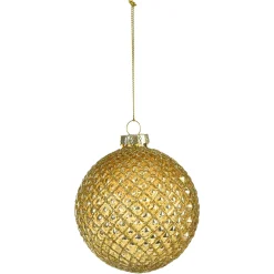 Depot Glas-Weihnachtskugel Rauten Relief