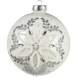 Depot Glas-Weihnachtskugel Schneeblume
