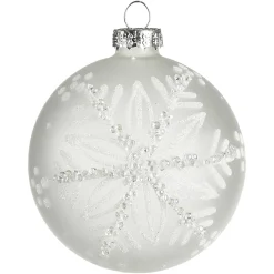 Depot Glas-Weihnachtskugel Schneeflocke