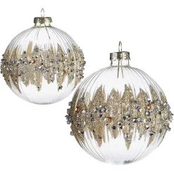 Depot Glas-Weihnachtskugel-Set Diamondsplash