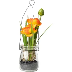Depot Plante Artificielle Renoncule Dans Vase En Verre