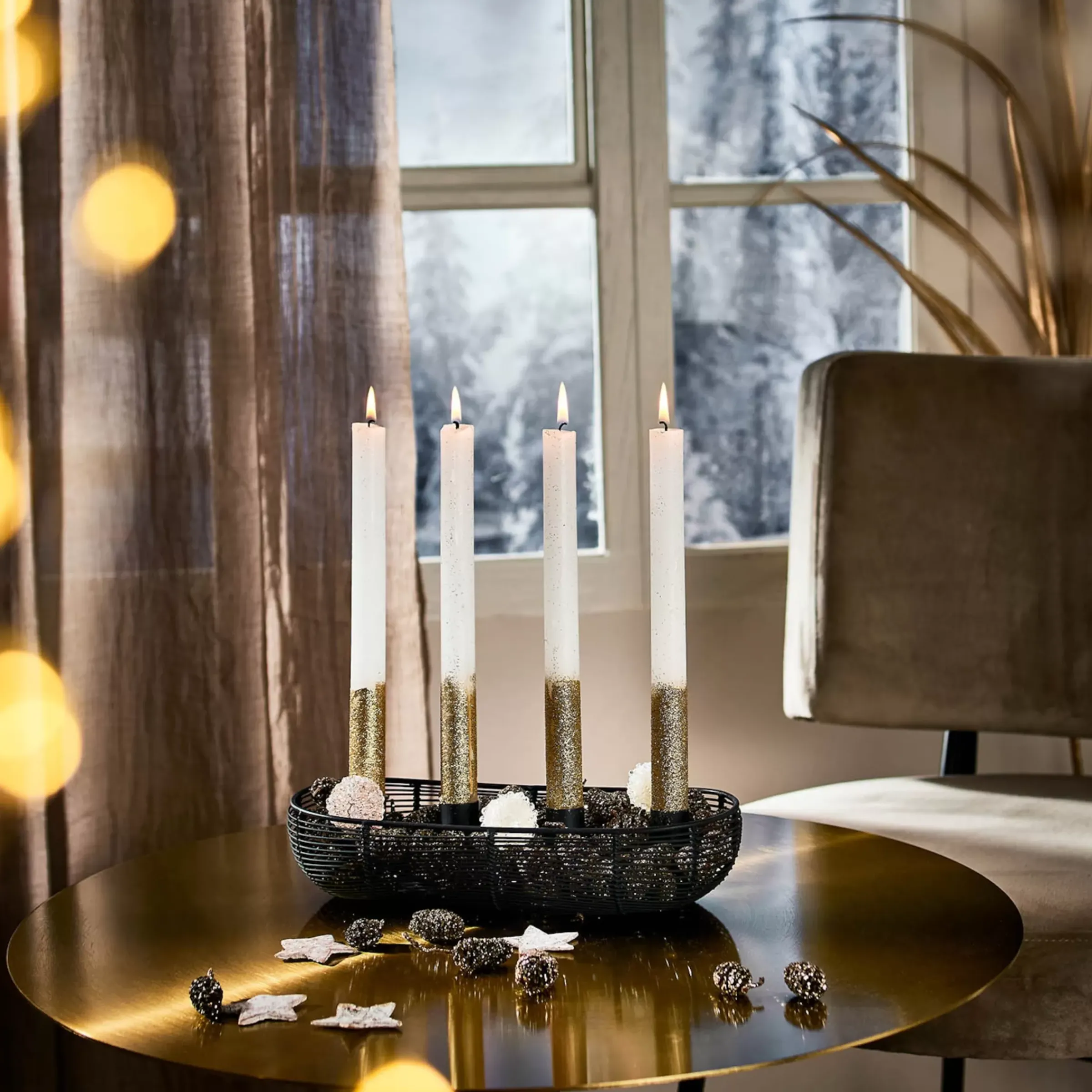 Depot Plateau Décoratif De Noël Golden Glam