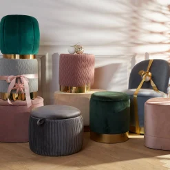 Depot Pouf En Velours Agnes Avec Espace De Rangement Fashion