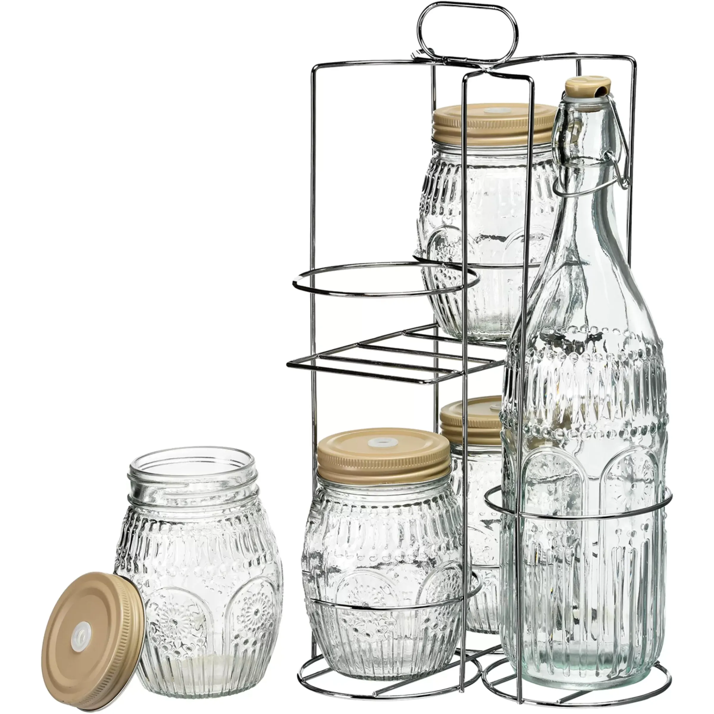Depot Set Bouteille & Verre Romance Avec Support