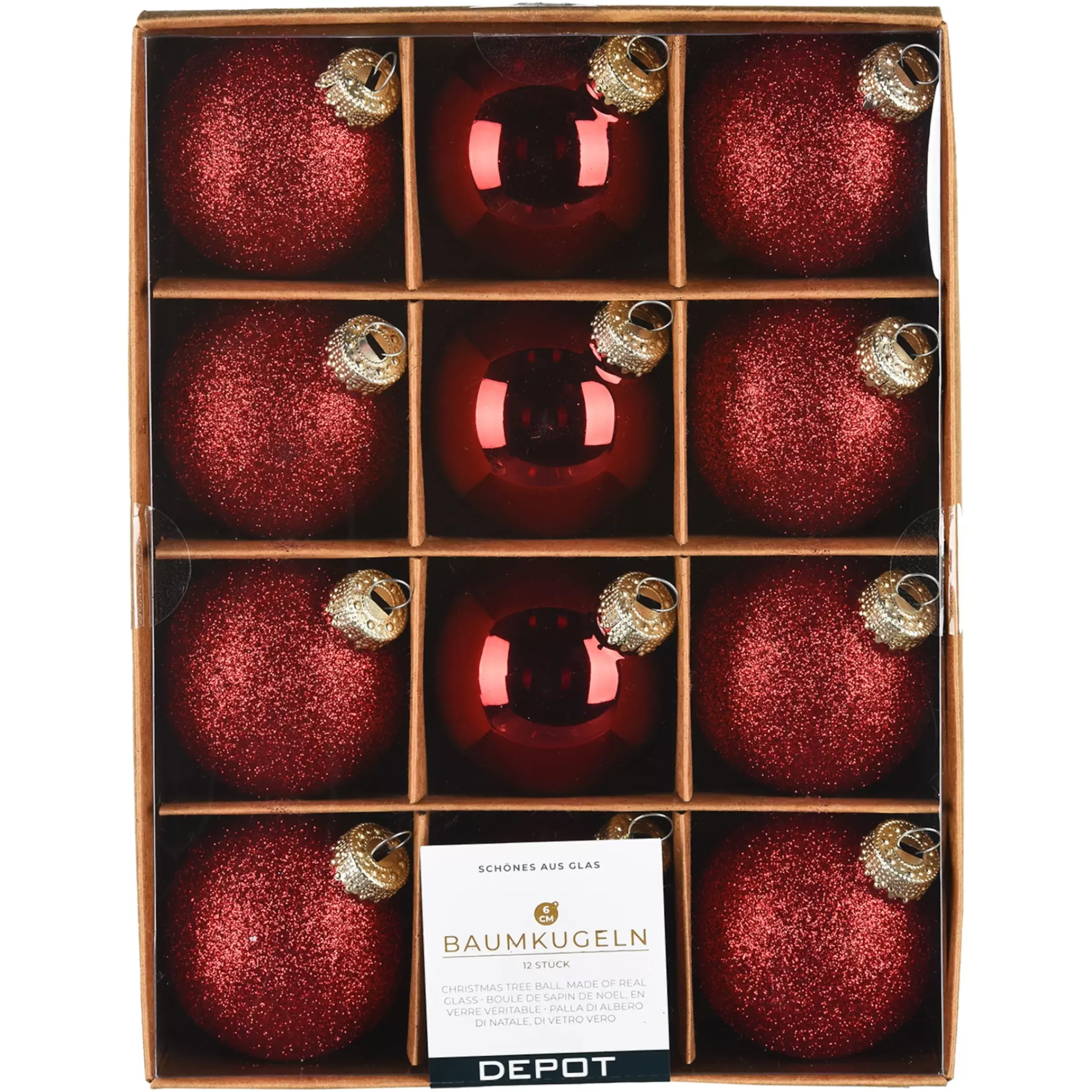 Depot Set De Boules De Noël En Verre Glam Mix