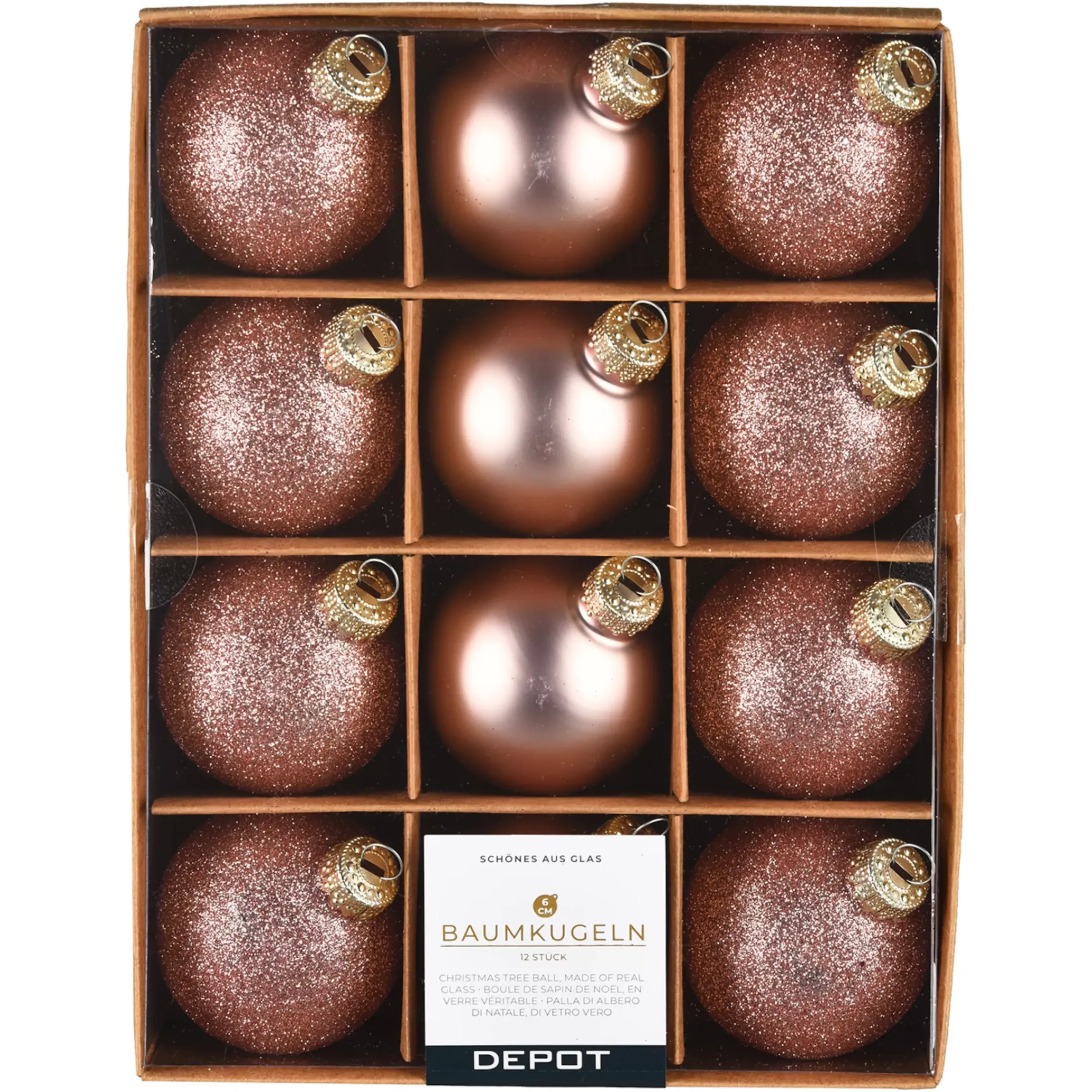 Depot Set De Boules De Noël En Verre Glam Mix