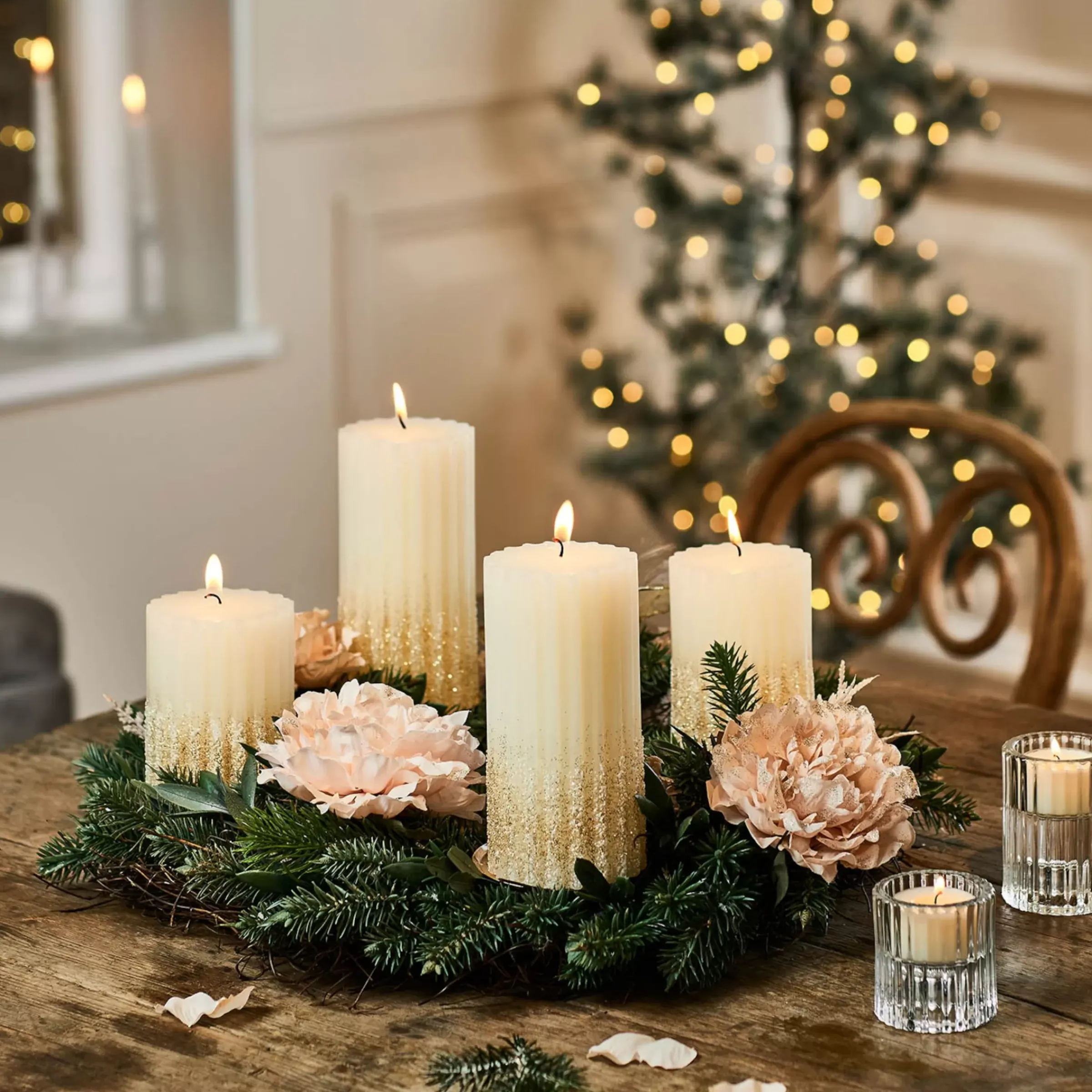 Depot Set De Décoration Couronne De L'Avent Christmas Frosty