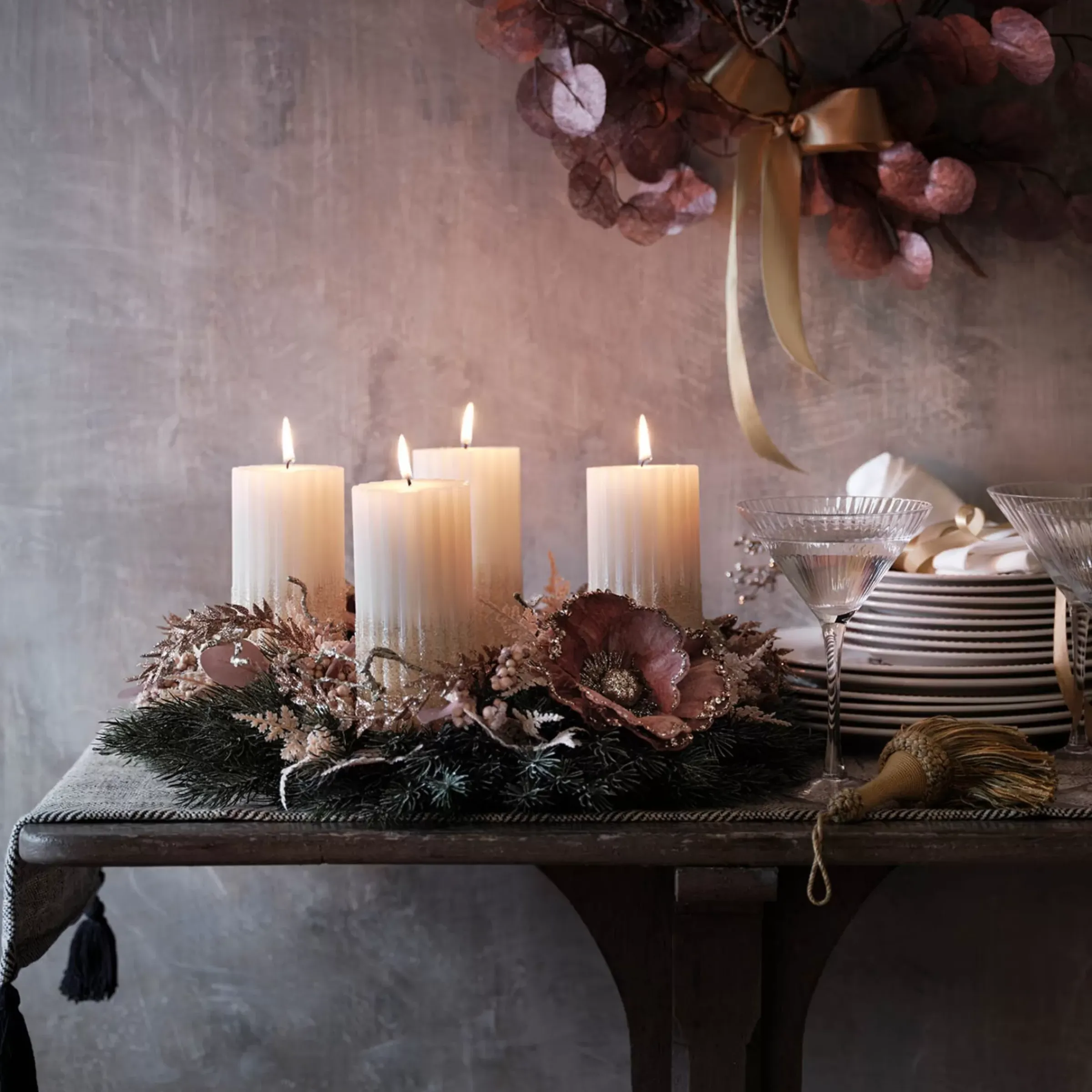 Depot Set De Décoration Couronne De L'Avent Christmas Frosty