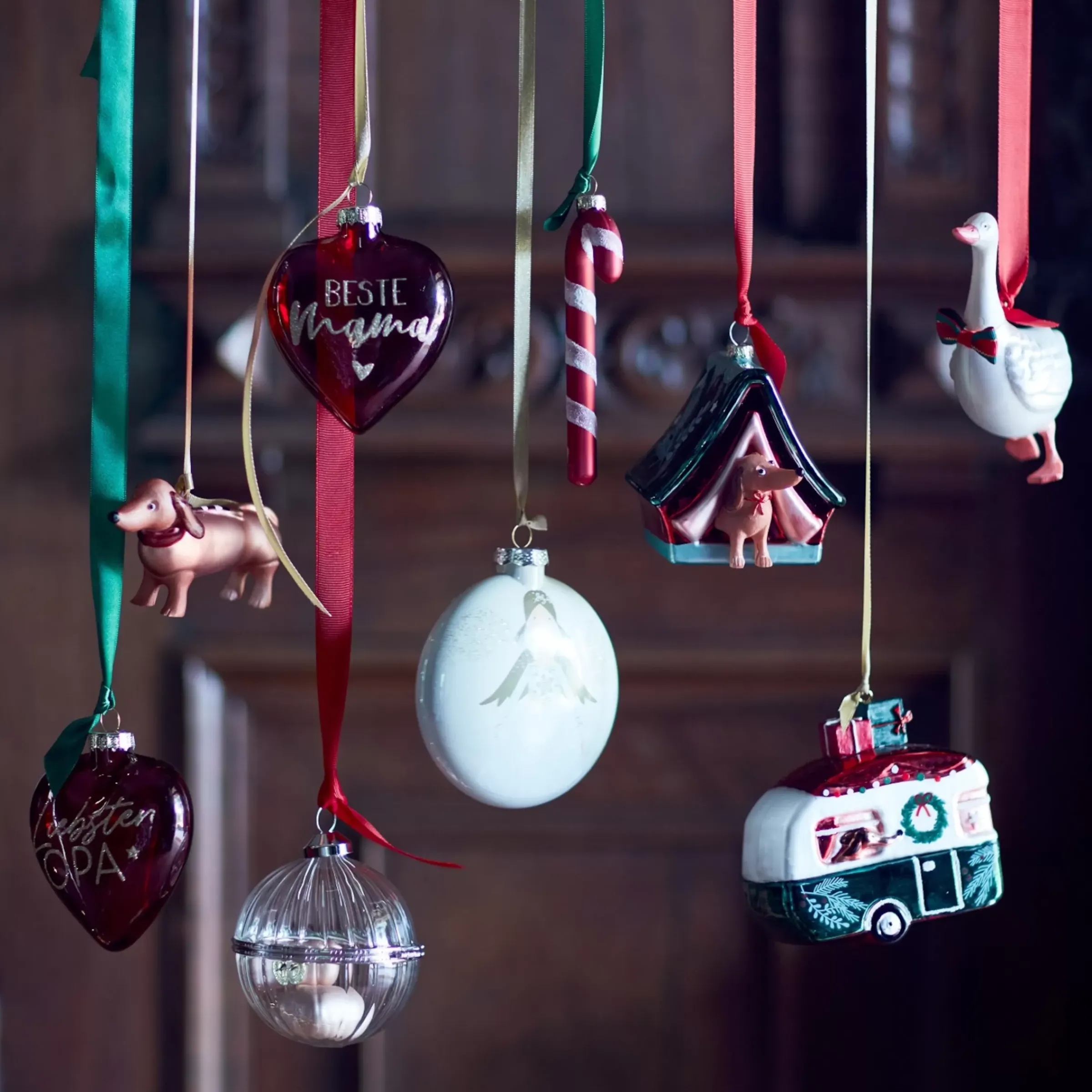 Depot Set De Décoration En Verre Pour L'Arbre Coeur Parents