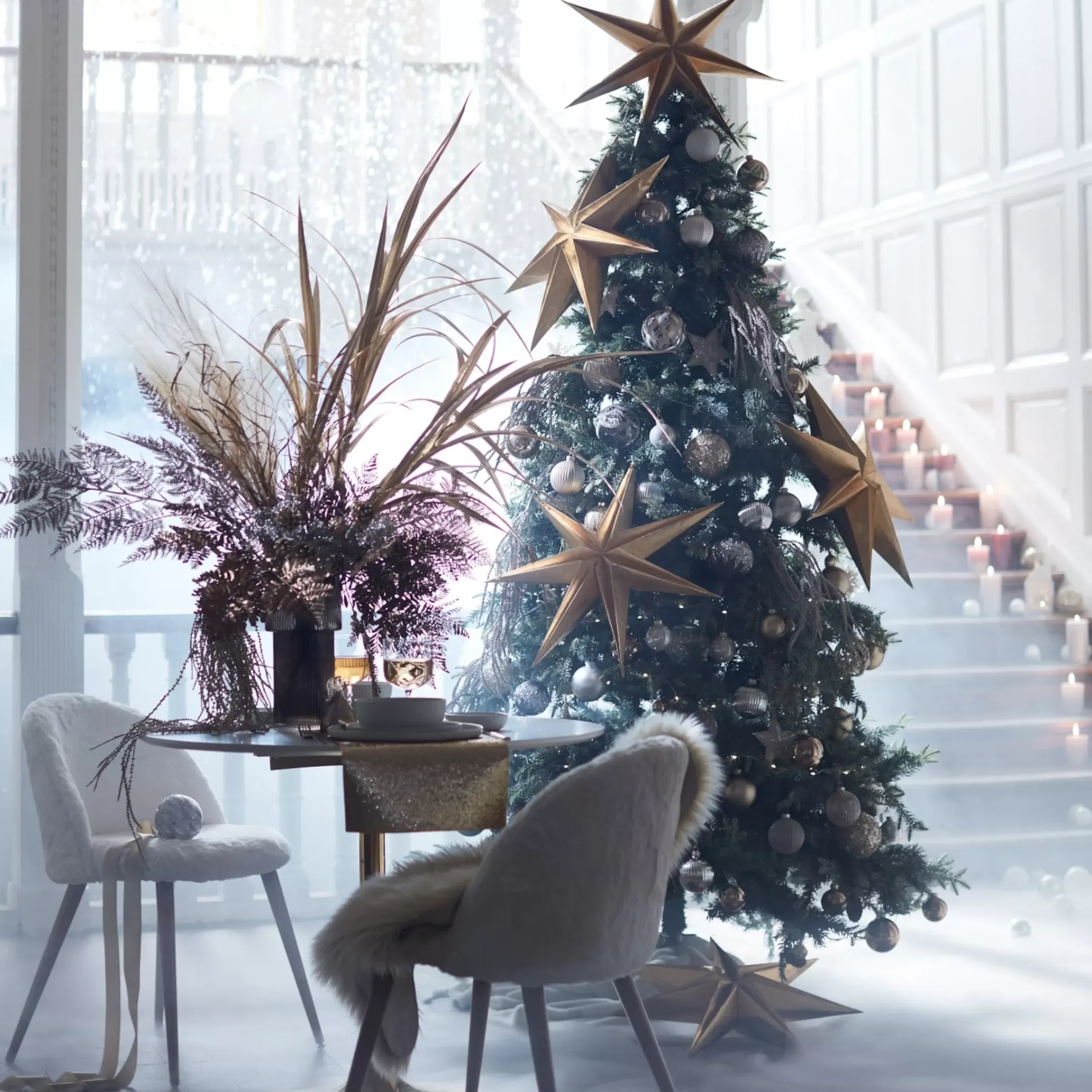 Depot Set De Décoration Porte-Bougies De Noël Golden Glam