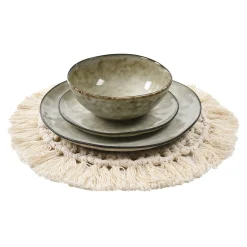 Depot Set De Vaisselle Riva Avec Set De Table En Macrame Clearance